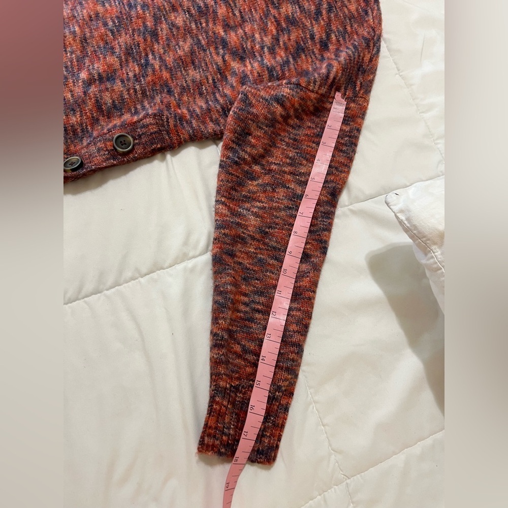 Madewell Birchmont Side-Button Pullover Sweater In Spacedye Sangria size L - Picture 7 of 11